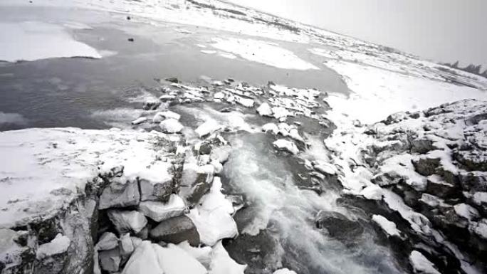 冰岛风景自然冬季雪冷外金圈冷旅游