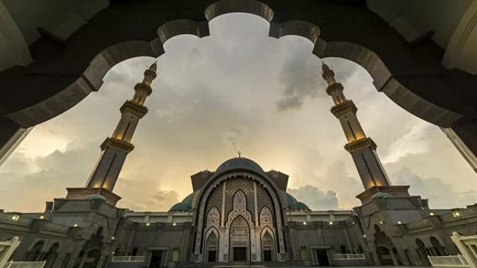 日落时分，吉隆坡联邦清真寺