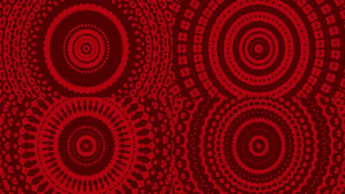 4k红色催眠波抽象无缝循环背景。
