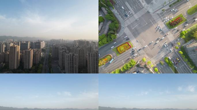重庆科学城、重庆高新区清晨延时航拍