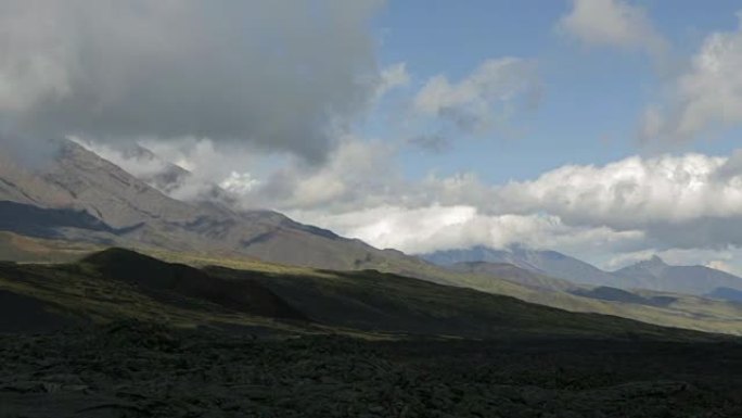 火山喷发造成的冻结熔岩流平坦Tolbachik 2012年股票素材视频