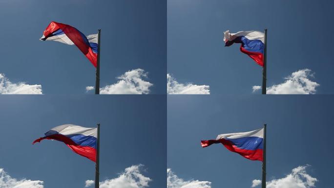 俄罗斯国旗，随风飘扬