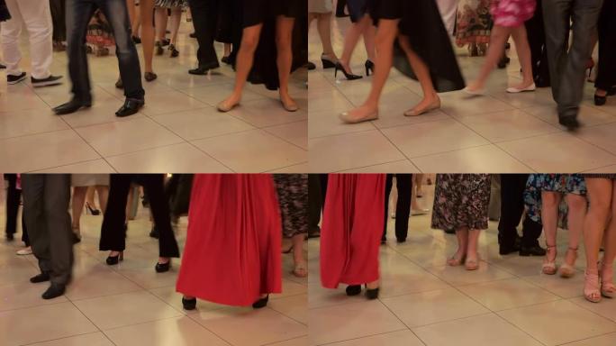 无法识别的人在婚礼上跳舞传统的塞尔维亚舞蹈