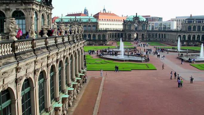 德累斯顿的德国洛可可建筑皇宫，游客日。欧洲、文化和风景的美丽照片。旅游观光，旅游景观德国地标。世界旅