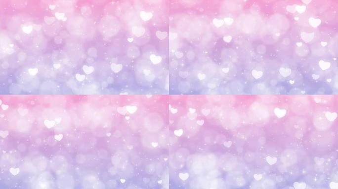 带有颗粒，火花和心脏的母亲节背景。