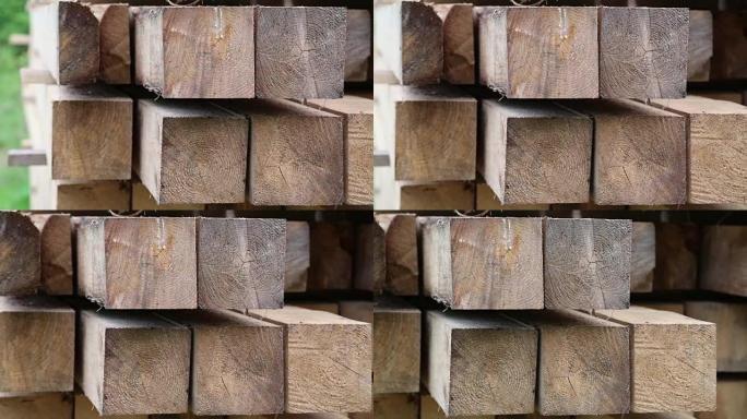 用于建造木屋的木制方形木材