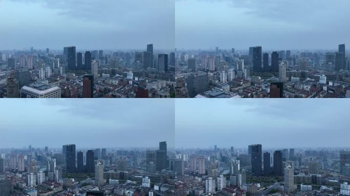 上海城市建筑天际线航拍