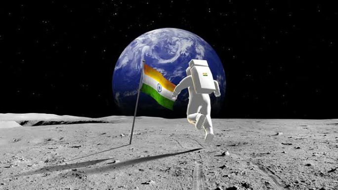 在一个星球上行走的印度宇航员