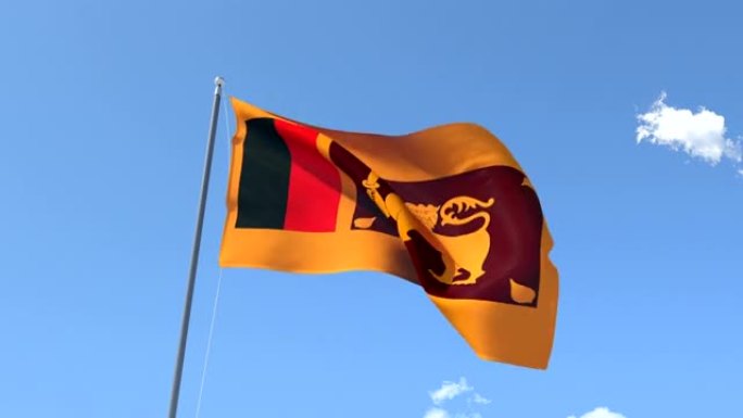 旗帜斯里兰卡在风中挥舞