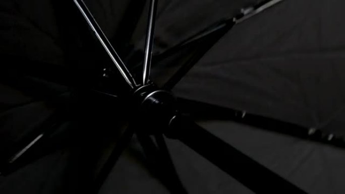 黑色雨伞旋转
