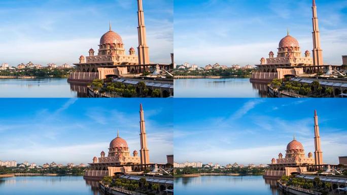 马来西亚布城的TL普特拉清真寺或粉红清真寺。