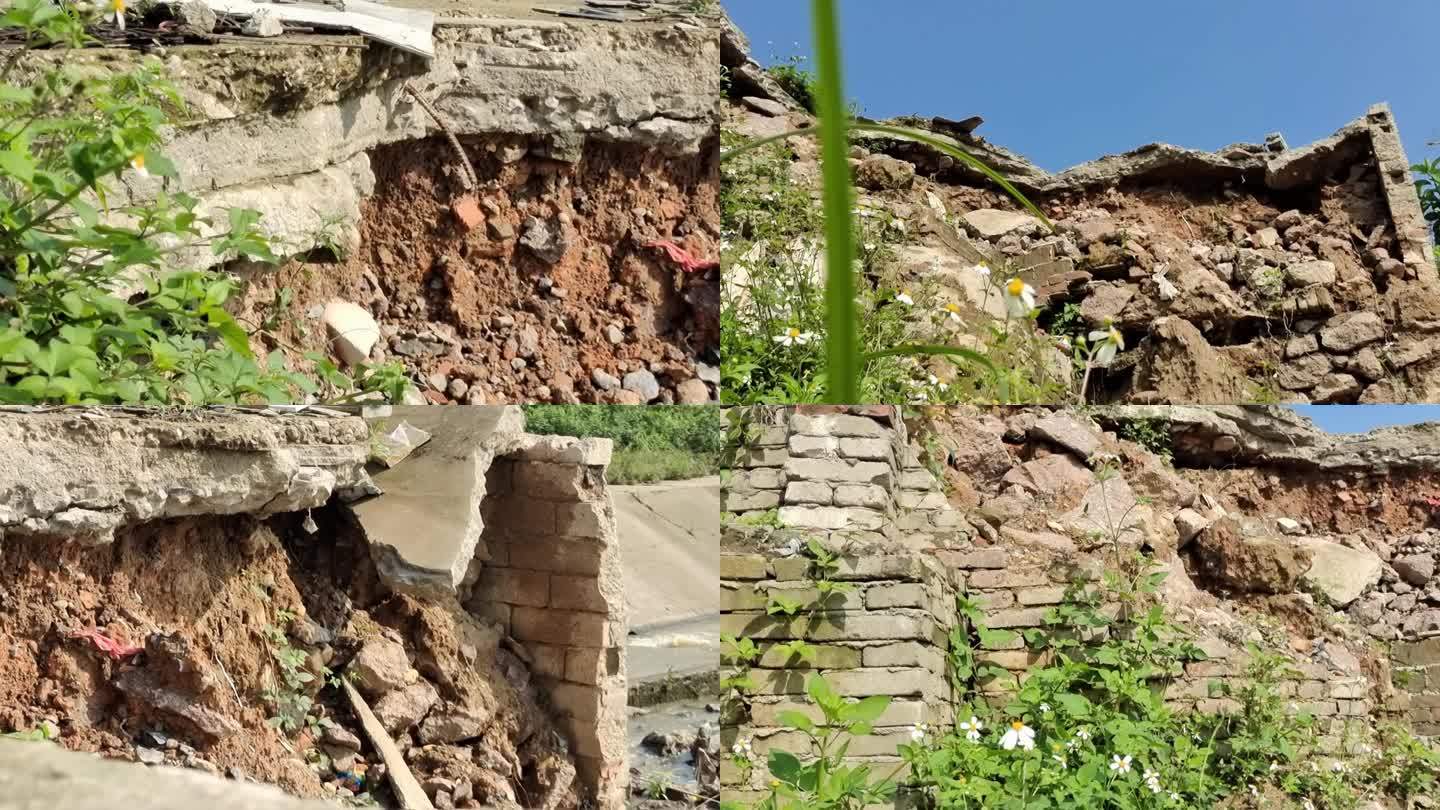 房子塌方崩塌地质灾害自然灾害泥石流灾害
