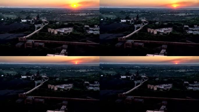 克里沃伊罗格工业城的硬日落