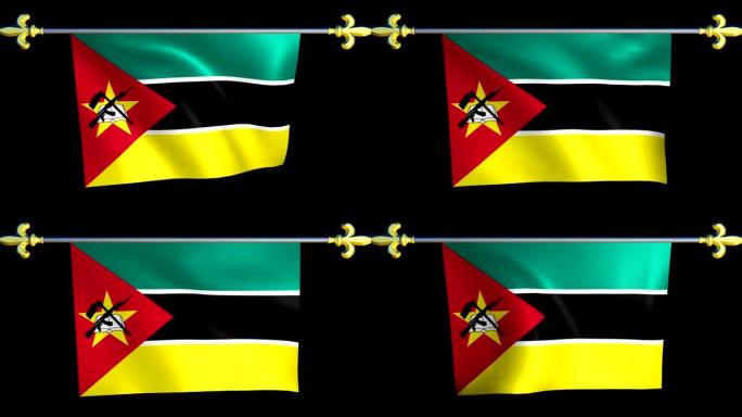 莫桑比克的大型循环动画旗帜