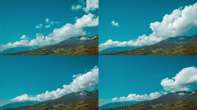 克里米亚山上的积云。延时