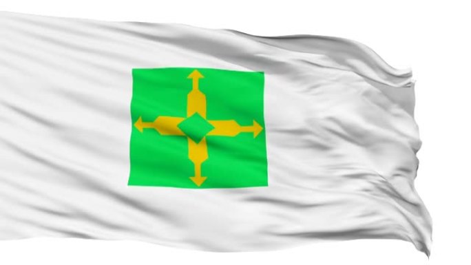 巴西利亚市孤立地挥舞着旗帜