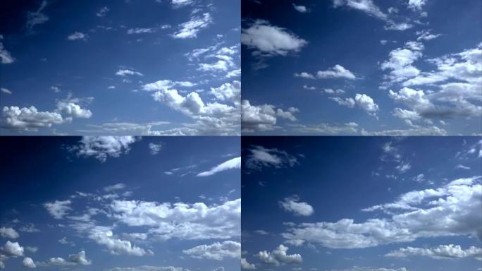 自然背景-白云运行。蓝色晴朗的天空。