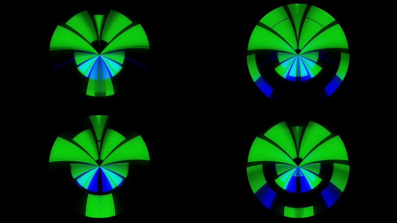 HUD喜欢软外星人绿色圆形动画新独特质量通用动态动画多彩快乐酷数字技术视频素材