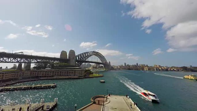 环形码头悉尼海港大桥的高架延时