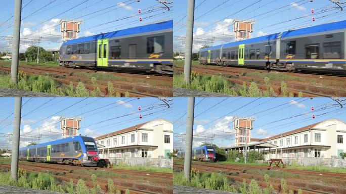 意大利比萨-2015年10月: 车站附近的Trenitalia区域摇摆火车运输