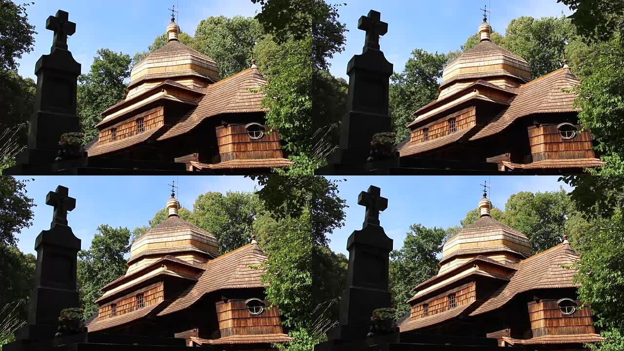 波兰乌鲁兹的旧木制东正教教堂