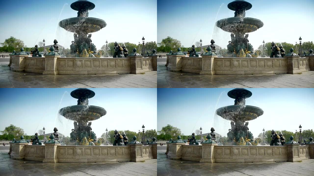 法国巴黎协和广场的纪念性喷泉