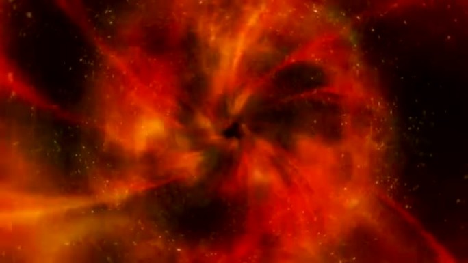 红色宇宙和抽象火焰隧道背景，循环