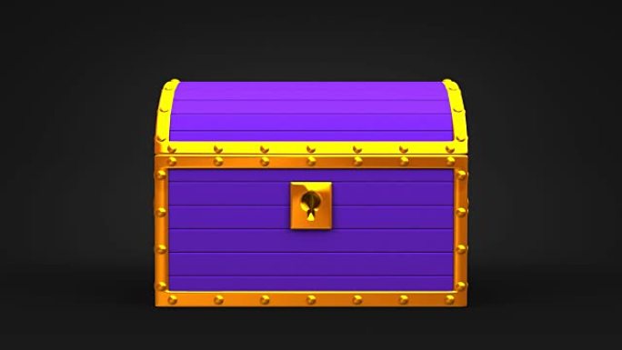 黑色背景上的紫色宝箱