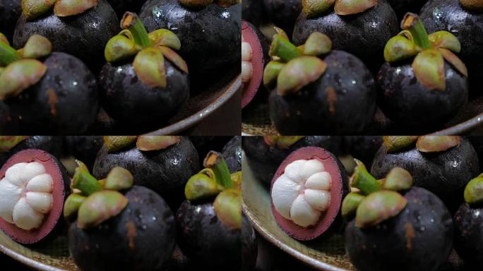 紫色山竹热带水果女王