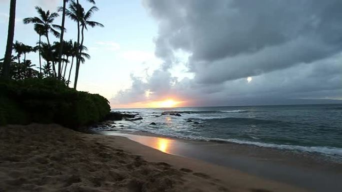 茂宜岛夏威夷海滩日落宽