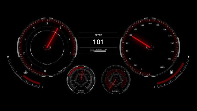 带加速的汽车驾驶数字optitron速度计，仪表板