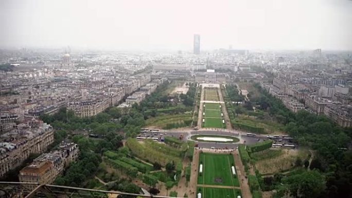 巴黎的城市景观，法兰西岛，法国，巴黎的主要景点-战神冠军，蒙帕纳斯之旅，荣军院国家酒店-向下倾斜