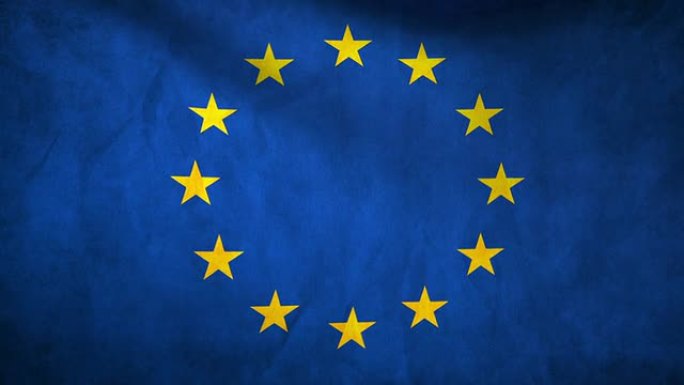 欧盟(EU)旗帜，垃圾摇滚，全高清