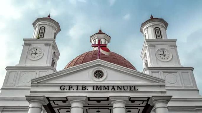 印度尼西亚中爪哇省三宝垄的Blenduk Church GPIB Immanuel Church。全