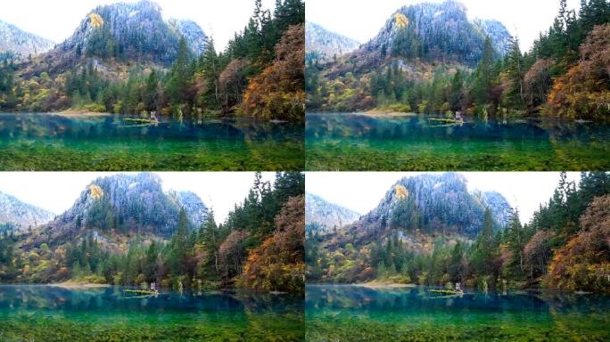 中国九寨沟五彩缤纷的湖泊、瀑布、森林、山脉