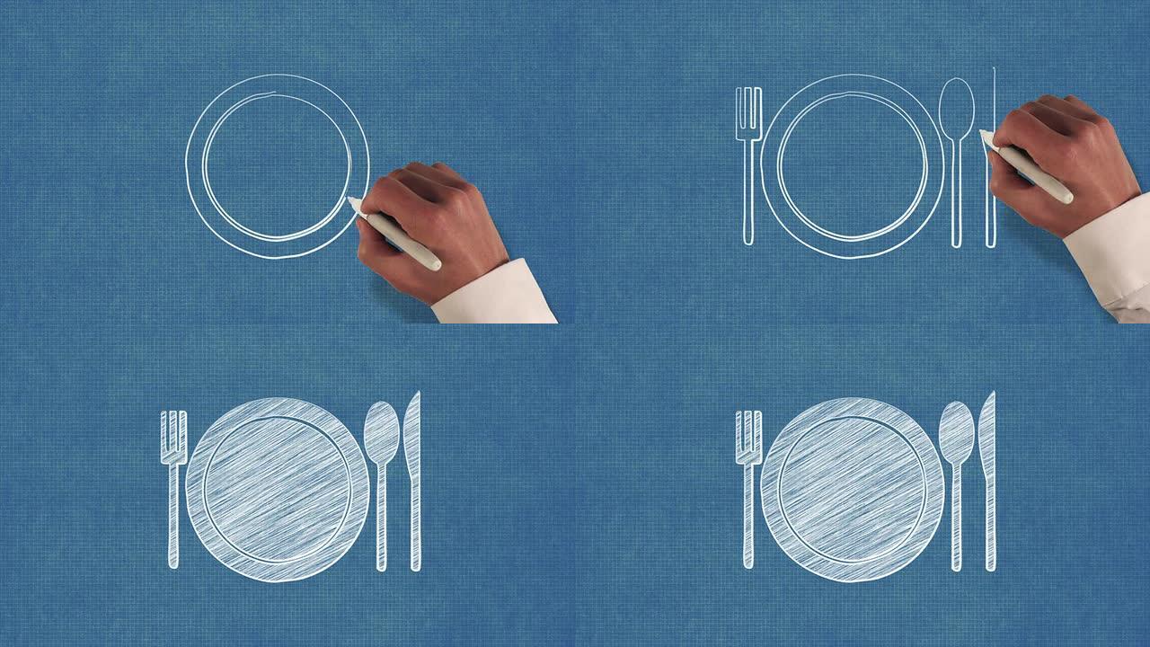 晚餐集蓝图定格风格动画