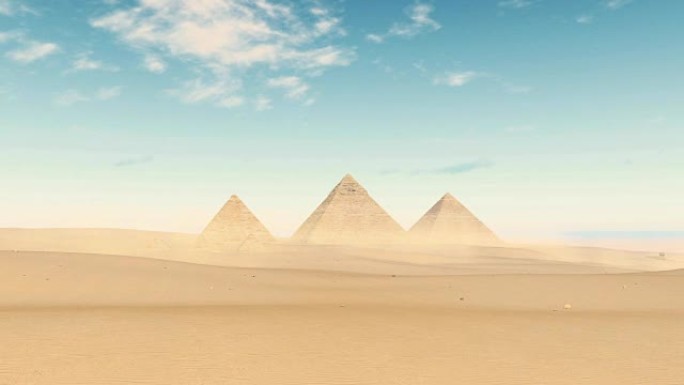 埃及吉萨金字塔上空的时光倒流云