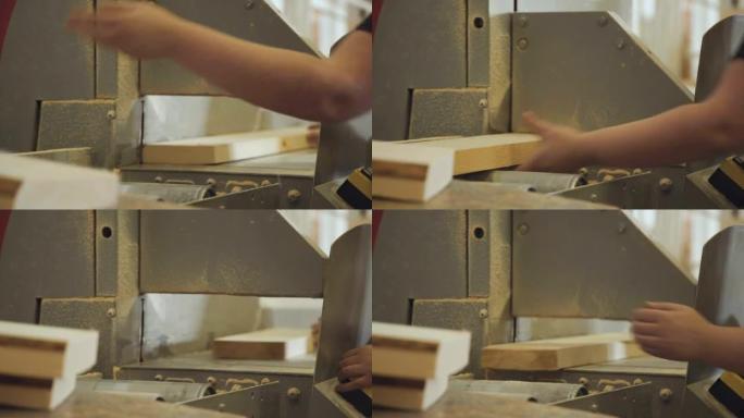 木工行业: 切割和研磨薄片的机械