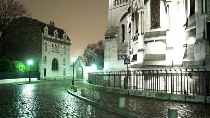 巴黎的蒙马特山-伟大的夜晚拍摄
