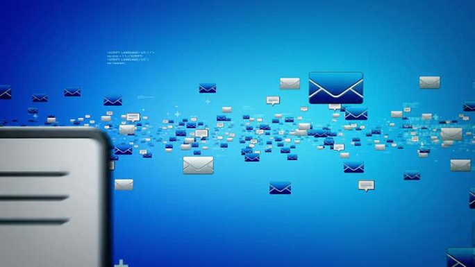 电子邮件和短信蓝色