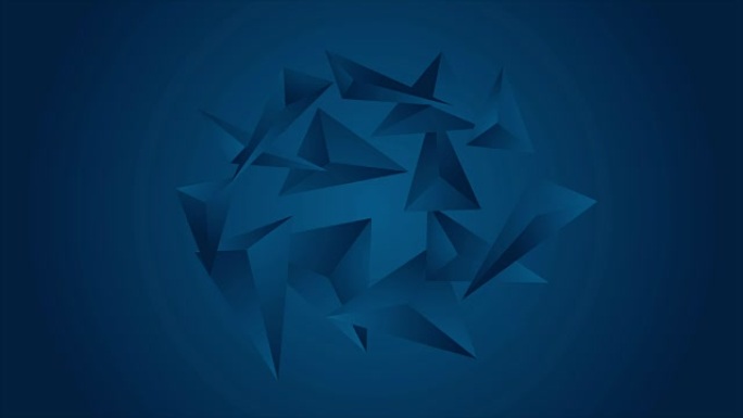 深蓝色技术多边形三角形视频动画
