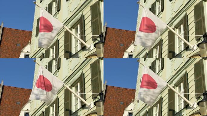 日本在建筑物上的国旗