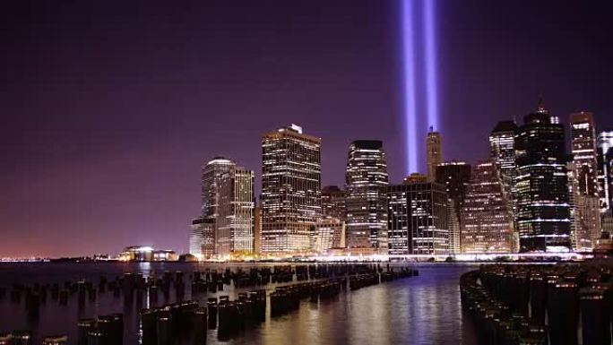 纽约9月11日曼哈顿阵亡将士纪念日4k时间流逝