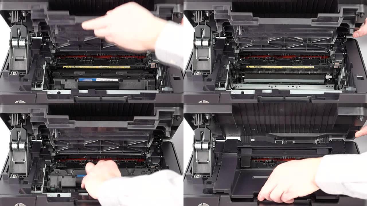 激光打印机中的墨盒更换