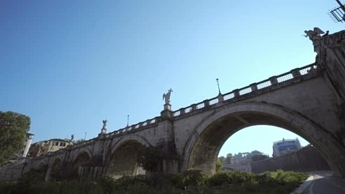 意大利罗马的圣天使城堡和桥梁景观