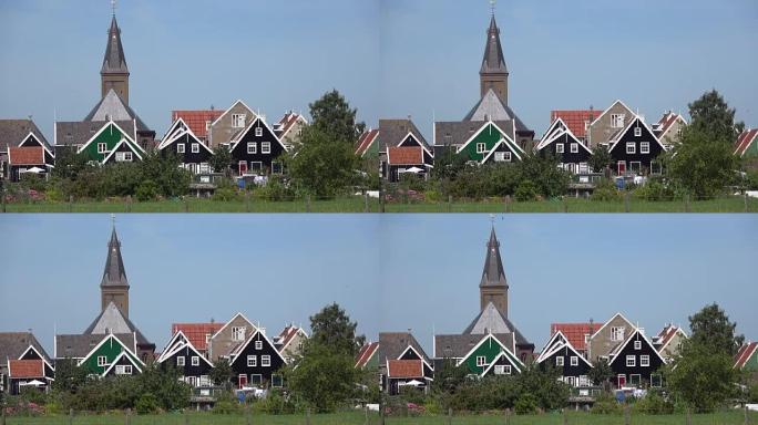 Marken一个历史悠久的村庄，荷兰，4K