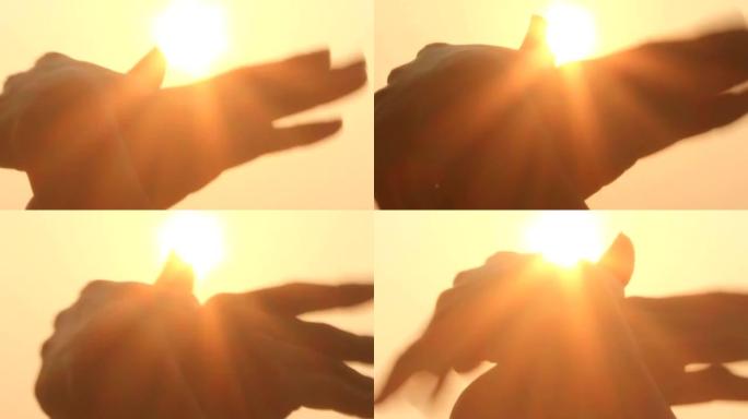 手和太阳
