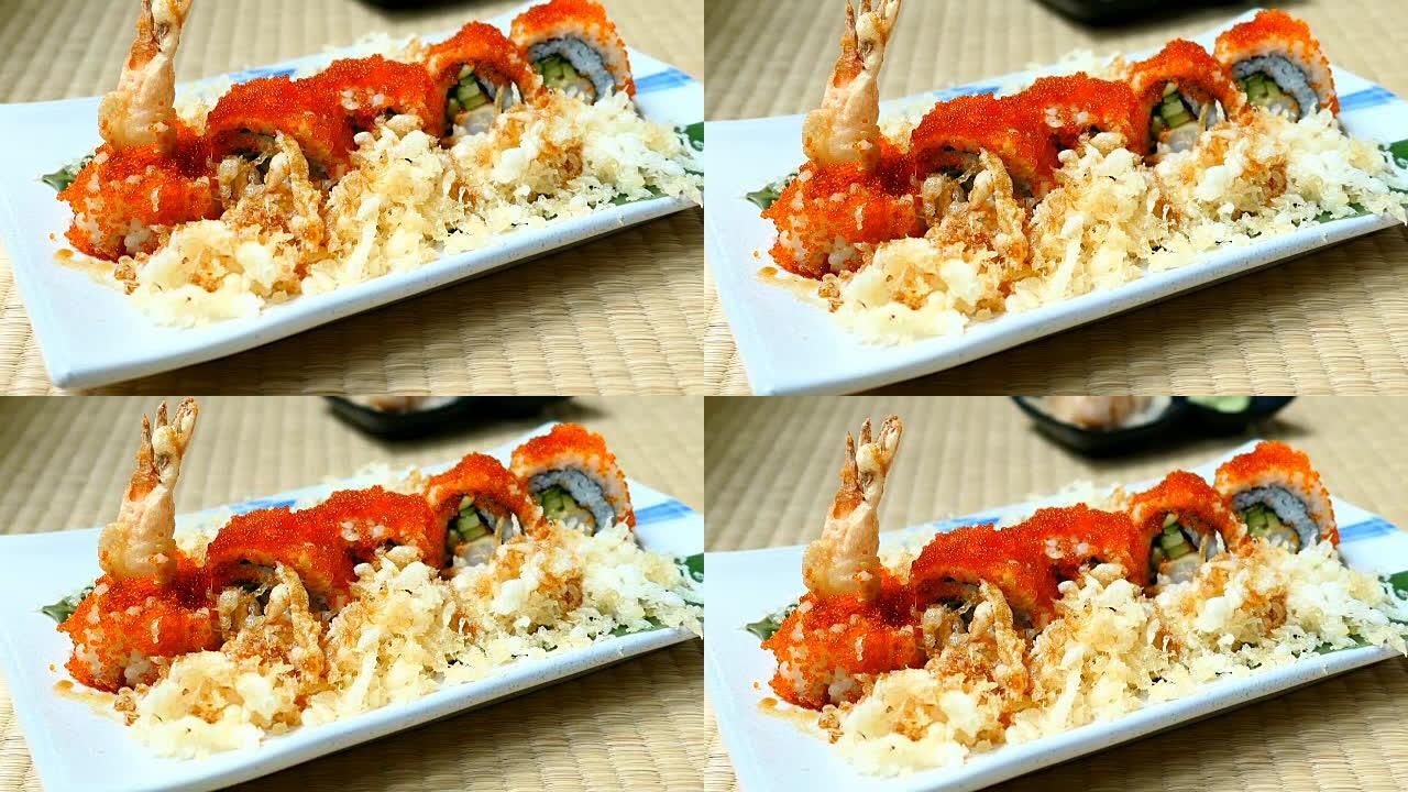 炸虾或虾天妇罗寿司