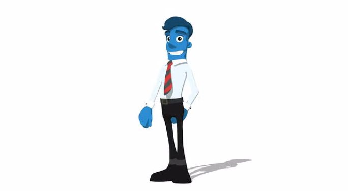 蓝色商人 “向左运行屏幕” 可连接的角色动画