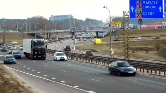 白俄罗斯明斯克的高速公路交通